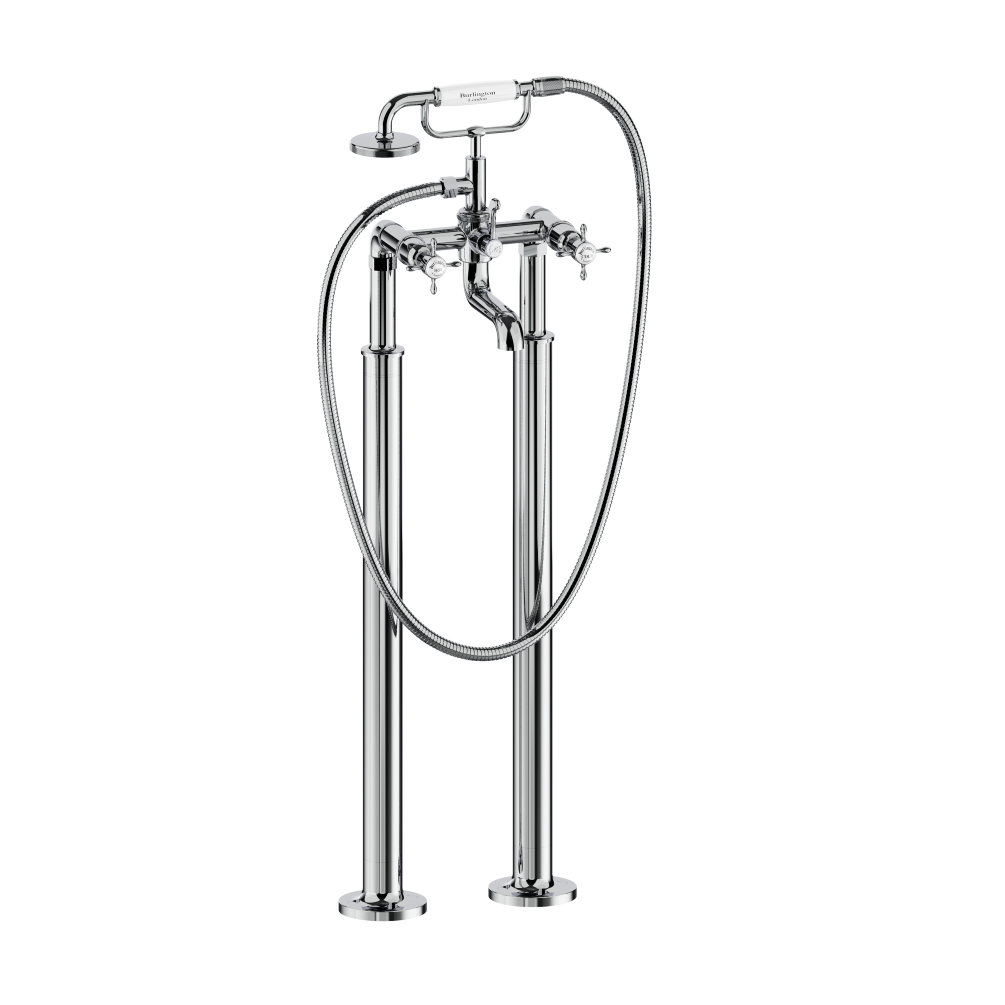 Cut out image of Burlington Guild Floor standing Chrome Bath Shower Mixer